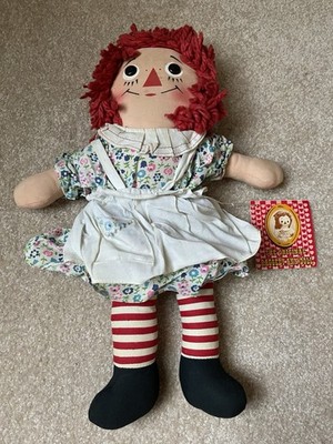 Vtg Annabelle 1960s Knickerbocker Raggedy Ann Doll Floral Dress Apron Tagged