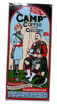 CAMP KAFFEE BLECHSCHILD Retro Emaille Wandrelief Küche Restaurant Vintage Cafe