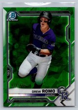 2021 Bowman Chrome Sapphire Edition #BCP-164 Drew Romo Prospects Green #/125
