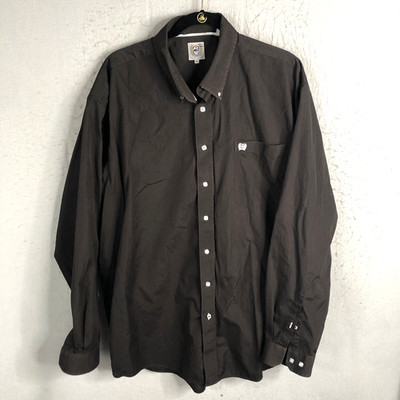 Cinch Shirt Mens XL Brown  Western Cotton Ranch Rodeo Square Buttons Rockabilly