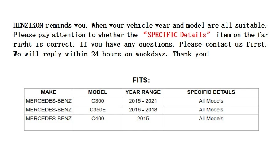 Pastillas de freno traseras de cerámica para Mercedes-Benz C300 C350e C400 2015 2016 2017-2021 Foto 2 de 4
