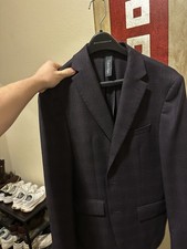 Calvin Klein Slim Fit Men's Blazer Dark Gray Wool Blend Notch Lapel 40R
