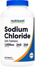 Nutricost Sodium Chloride 1000mg, 240 Tablets - Salt 240 Count Pack of 1