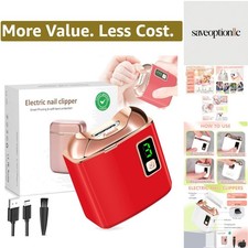 Electric Nail Clipper with LED Light, USB Rechargeable Nail Trimmer, 3-Speed ...