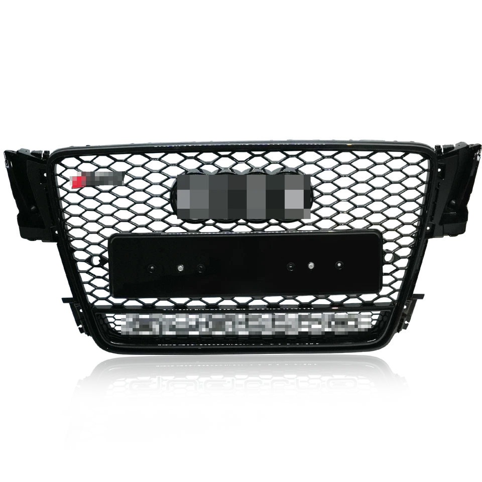 Para Audi A5 S5 B8 RS5 Estilo 08-12 Parrilla de malla delantera Parrilla de parachoques superior con Quattro Foto 4 de 4