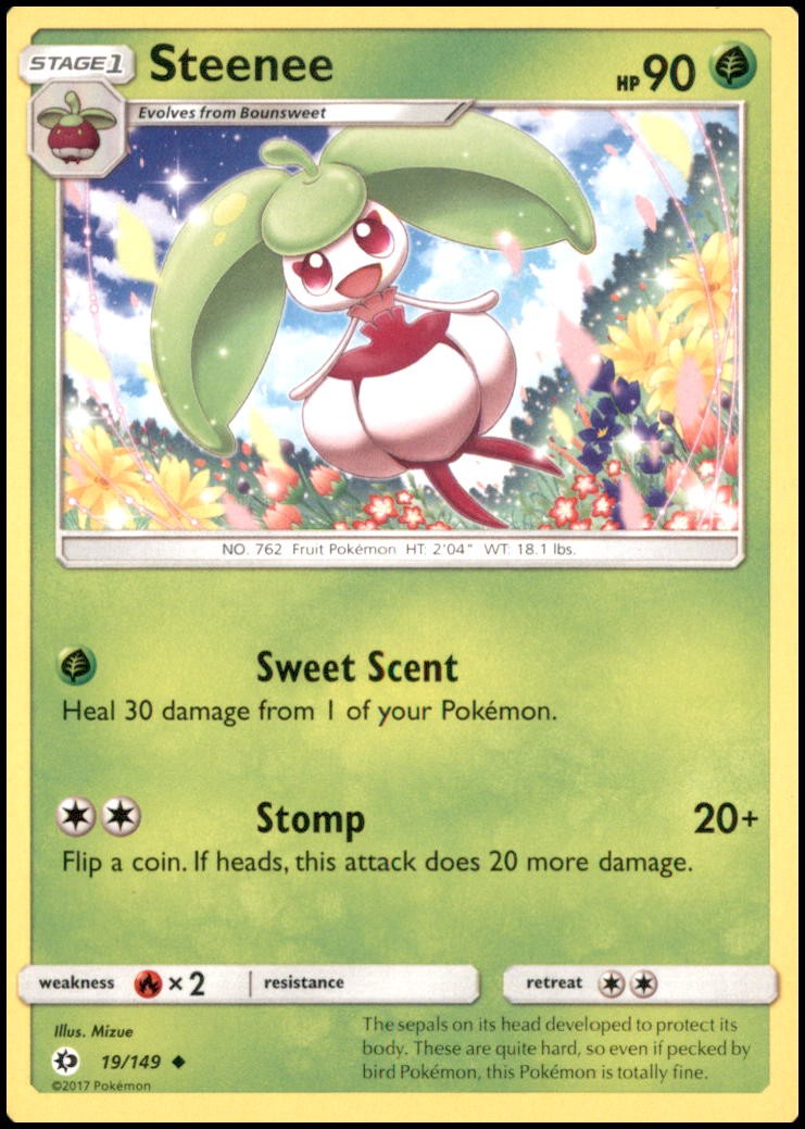 Steenee 19/149 Uncommon SM Base Set Pokemon Near Mint