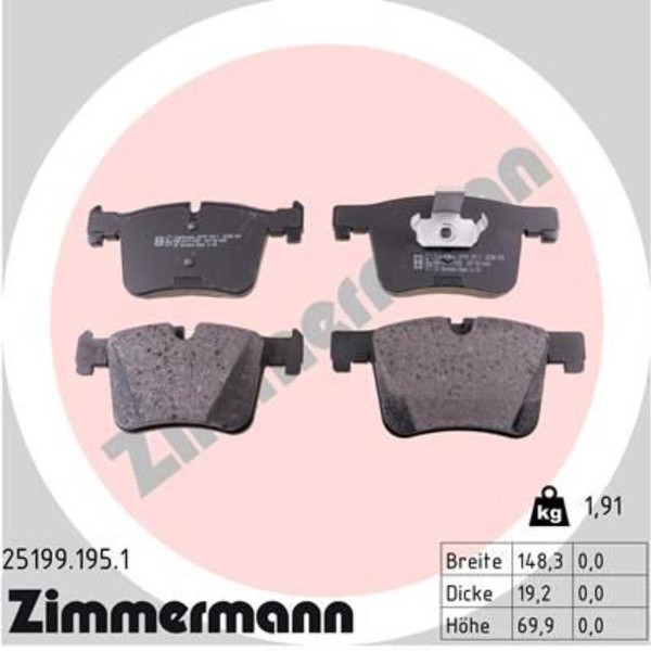Zimmermann BremsbeläGe Bremsbelegsatz Vorne FüR BMW X3 3Er Touring-image