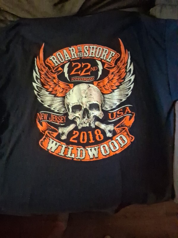 Roar to the shore Wildwood New Jersey biker T-shirt 2 Sided 3xl Big Rally 2018 