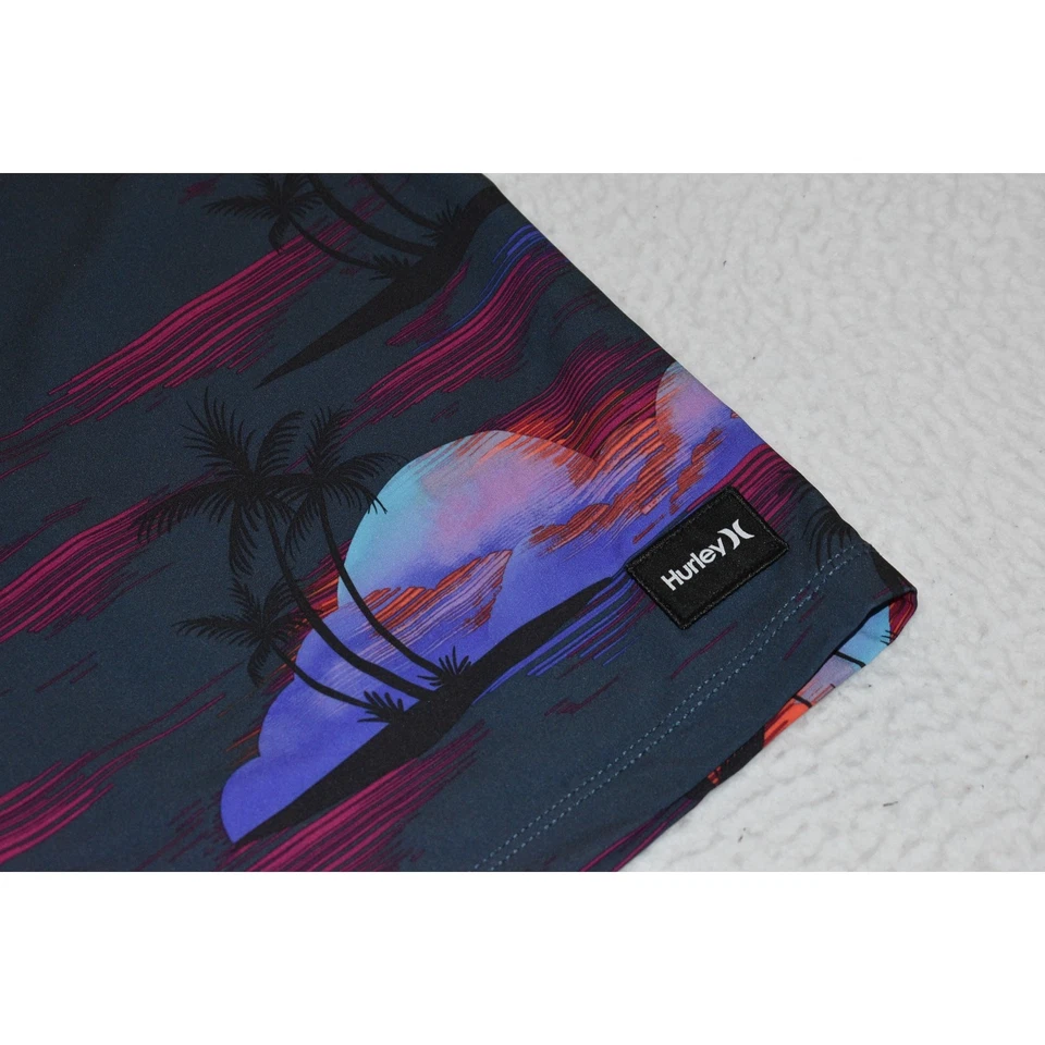 Pantalones Cortos de Natación Hurley Phantom Para Hombre Talla 30 Gris Púrpura Tropical NUEVO Foto 2 de 4
