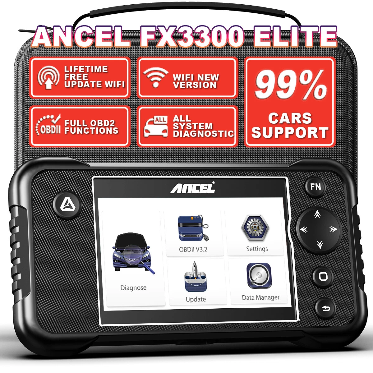 ANCEL FX3300 OBD2 Scanner - Professional Car Diagnostic Tool With WiFi Updates