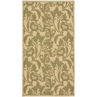 Indoor/Outdoor Summer Cream/Green Area Rug 2' 7 x 5'