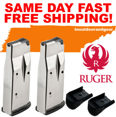 Two Ruger MAX-9 9MM 10 Rd Magazine OEM w/Ext 90714 SAME DAY FAST FREE SHIPPING