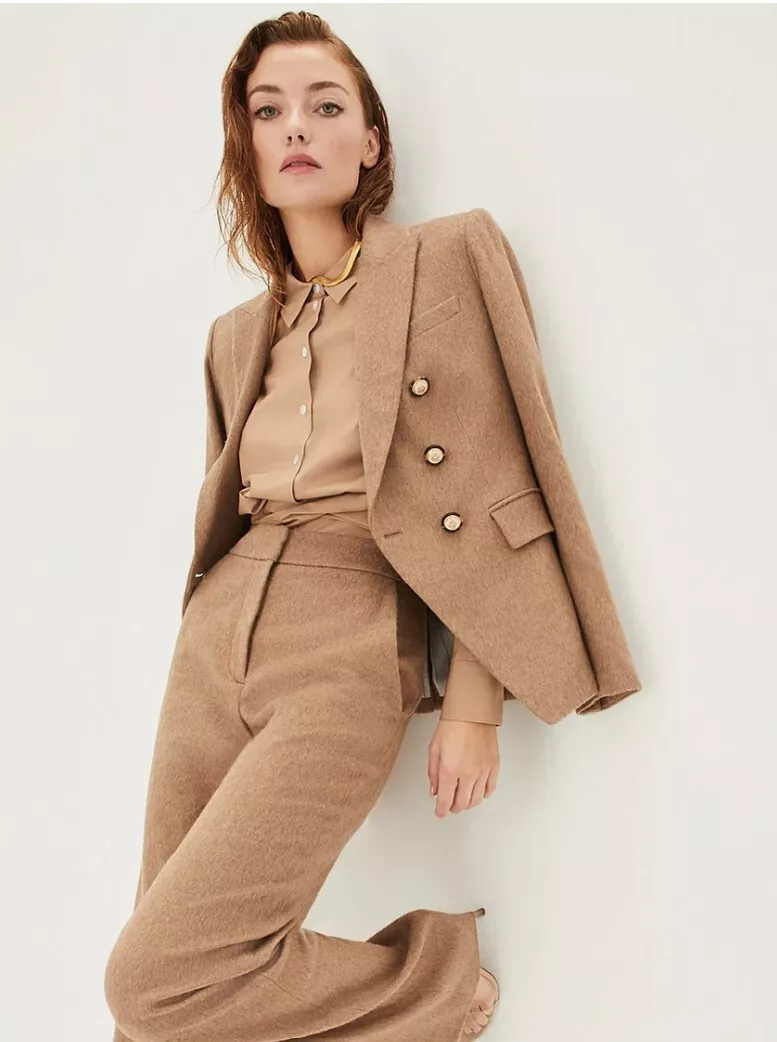 Beige wool hotsell blazer womens