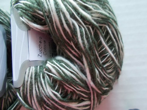 Zucchero Cotone cotton yarn by Ice Yarns, khaki white, lot of 2 (192 yds ea) - Picture 2 of 2