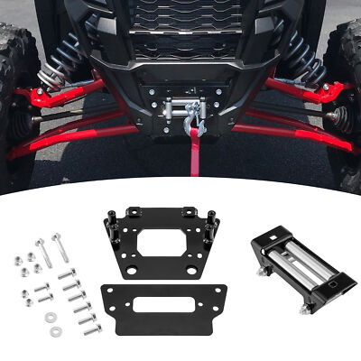 もけい Winch Mount Plate Kit+6'' Roller Fairlead For Kawasaki Teryx KRX