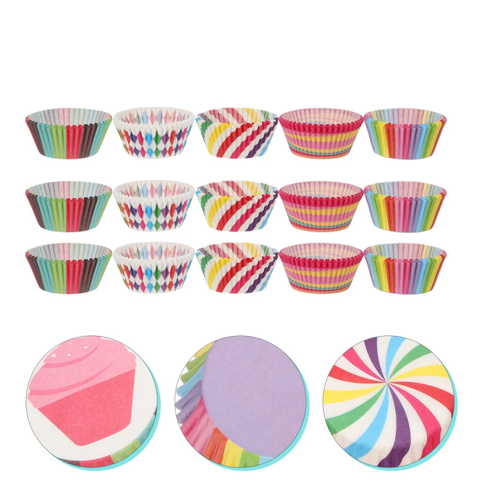 500 Stück Geschenkpapier Etui Muffinfolien Regenbogen Muffin Backformen Cupcake Liner - Bild 4 von 4