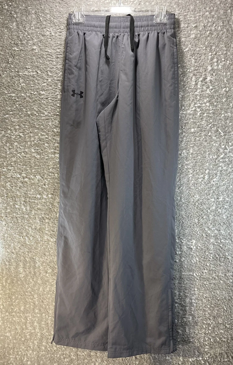 Under Armour Mens Track Pants Small Loose Heatgear Mesh Lined Gray  Drawstring