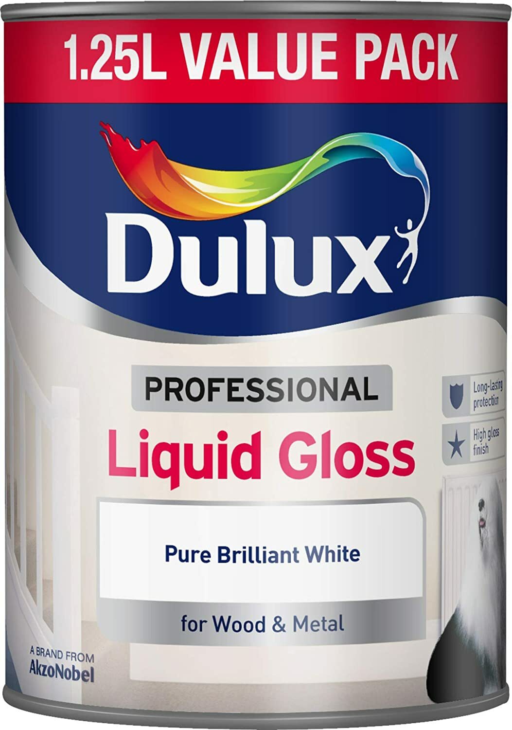 Dulux Liquid Gloss Pure Brilliant White Paint Wood & Metal 750ML 1