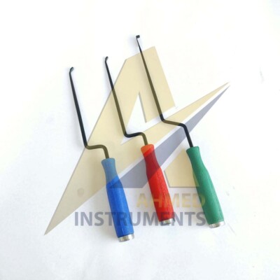 Basic MIS Curettes & Nerve Root Retractor 3 Pcs Set Black Titanium Spine Surgery