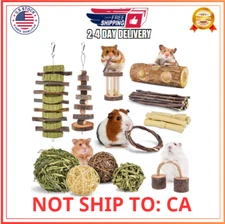 ERKOON 12 Pack Hamster Chew Toys for Gerbil Rat Guinea Pig Chinchilla Rabbits