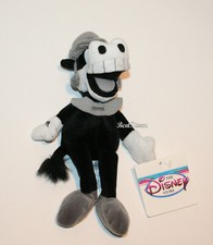 8" Disney Store Horace Horsecollar Cow Mini Bean Bag Plush Toy Black White NWT