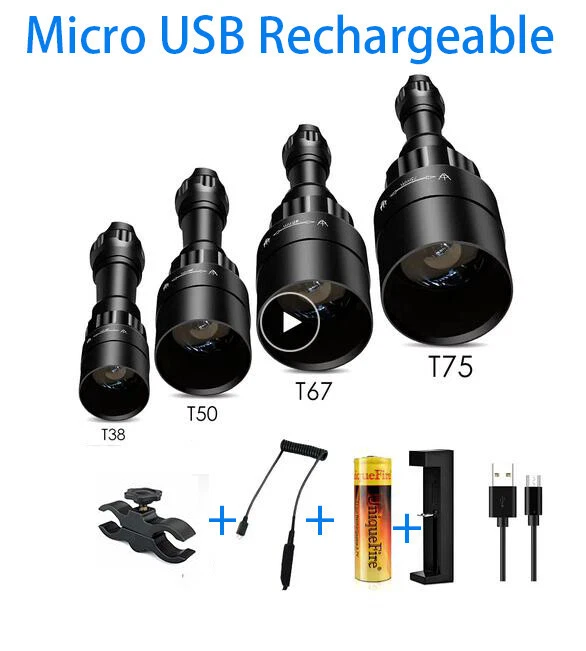 Linterna infrarroja recargable USB UniqueFire 1605 ir 850nm foco - Imagen 3 de 4