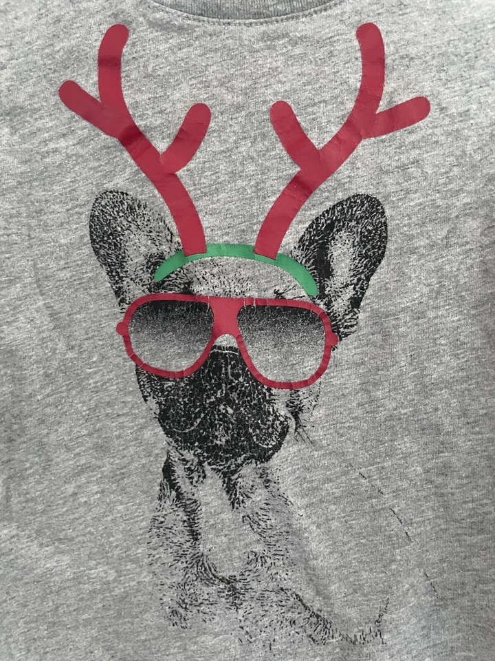 Circo Baby Boys Cute Reindeer Antler Dog 2-In-1 Long Sleeve Shirt Gray Red 24 M - Image 3 of 4