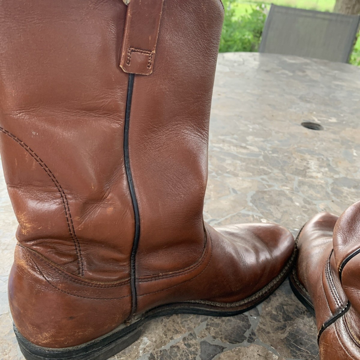 Vintage Red Wing Pecos 1472 Cognac Brown Leather Boots Size 11 D