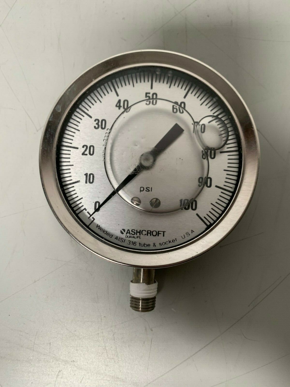 Ashcroft AISI 316 Pressure Gauge Tube Socket Welded 100 PSI eBay
