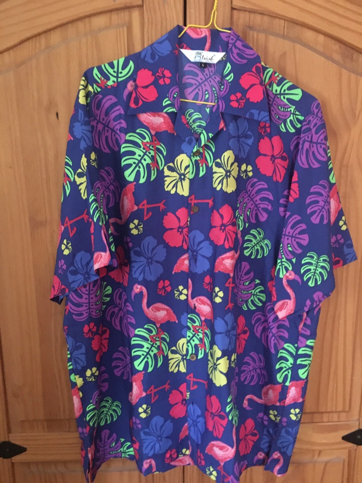 Vintage Elvish Hawaiian Floral Shirt L Made in Hawaii Aloha