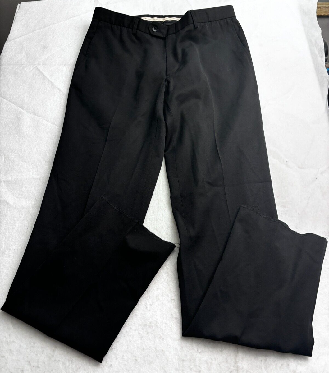 Tophat New York Dress Pants Men 100% Wool Black USA Raw Hem 36x37 Fits 35x37 Hat Tophat New York Dress Pants Men 100% Wool Black USA Raw Hem 36x37 Fits 35x37 Hat