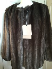 Pennyblack Ampolla Uksize 10 Brown Faux Fur Supersoft Lined Jacket New With Tags