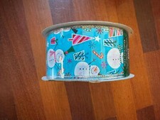 Kirkland Wire Blue Snowmen Wire Edged Ribbon 1.5" x 50 yd New Sealed