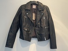 Urbancode London Womens 100% Black Leather Wrap Jacket Size (small).