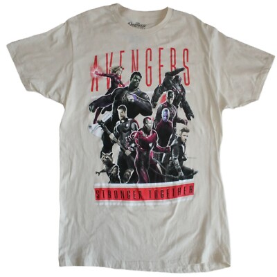 Marvel Avengers Endgame Stronger Together Men's Ivory Short Sleeve T-Shirt - NWT