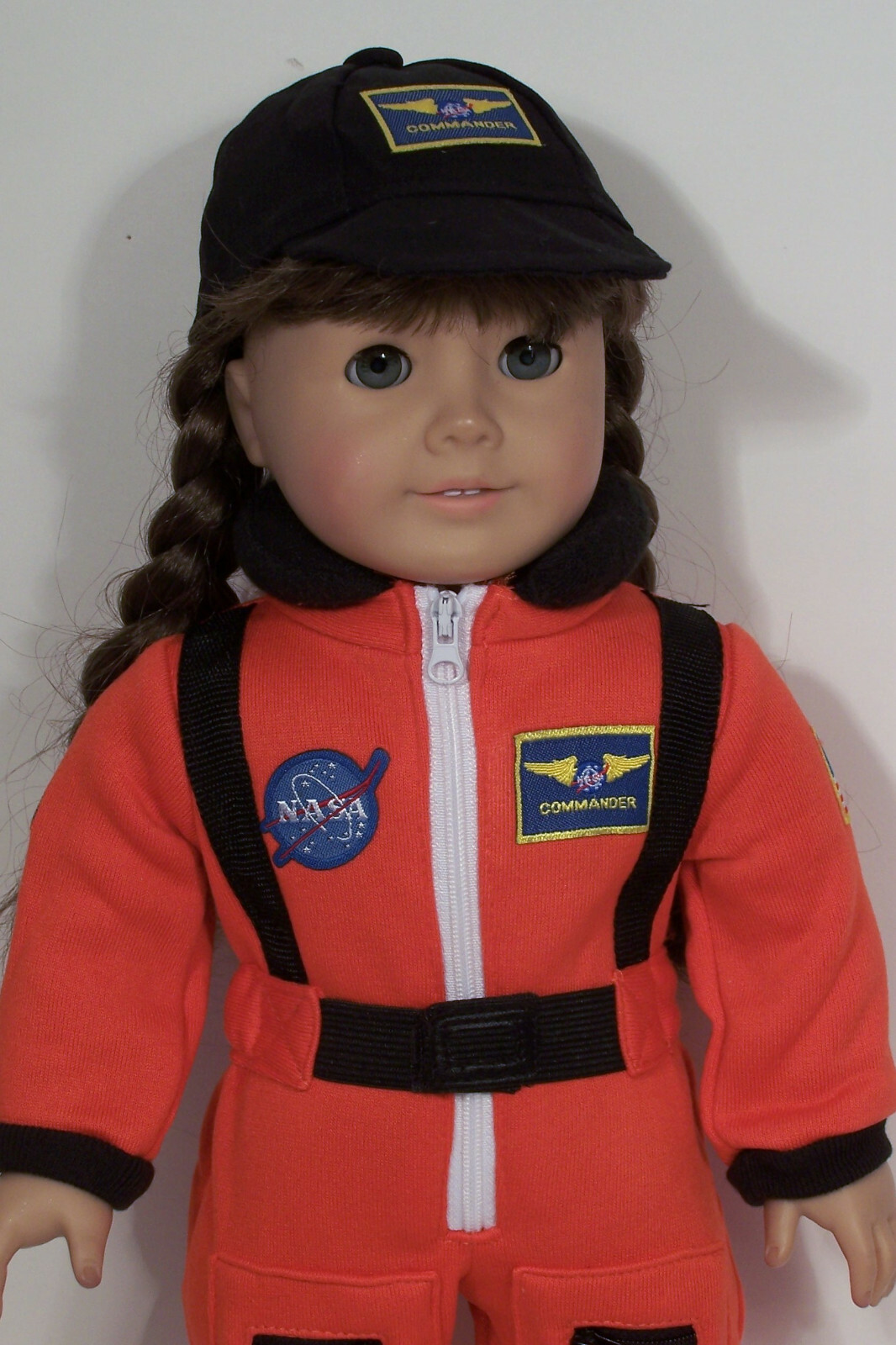 Orange Nasa Astronaut Costume w/Hat Doll Clothes For 18" American Girl (Debs)