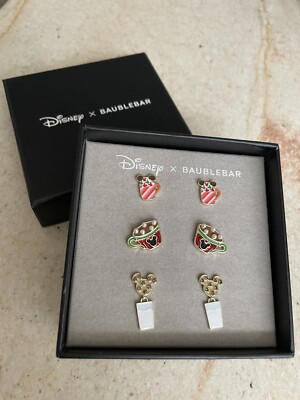 Disney Baublebar Christmas Drinks Earring Set Mint Latte Hot Cocoa Milk Cookies