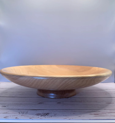 Flame Birch Lathe Turned Leopard Wood Bowl Decor Dish Handcrafted Wooden Platter