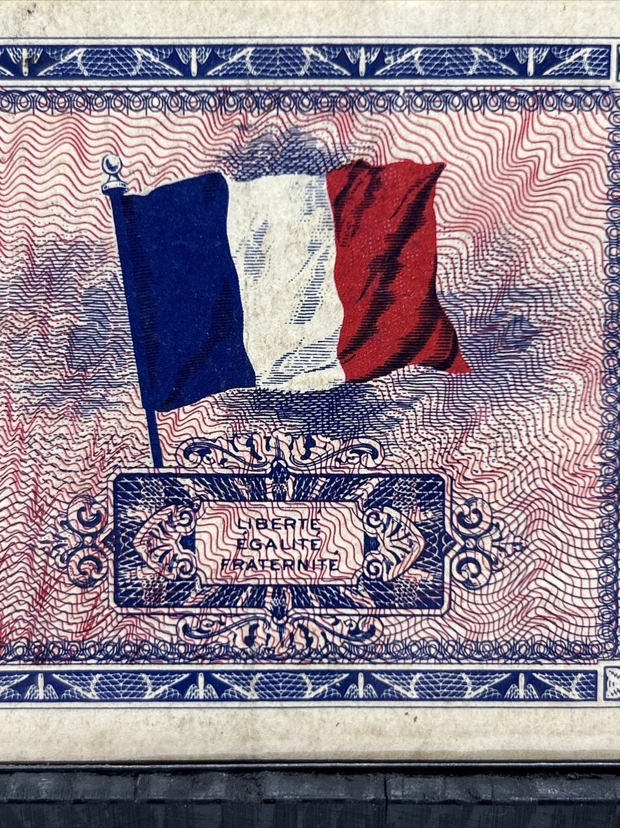 France 5 Francs Banknote 1944 WWII Allied Military Currency