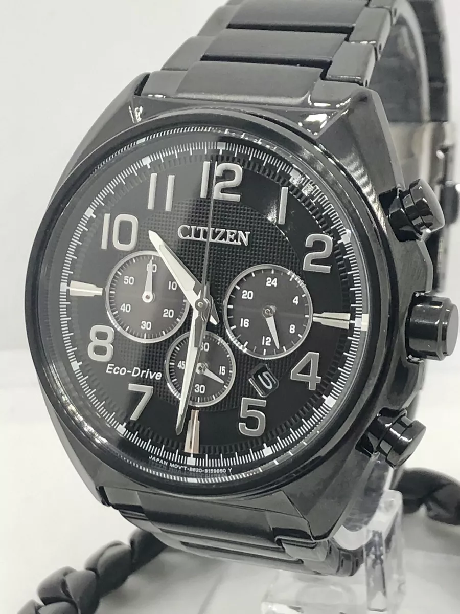Citizen Eco Drive CA4285 68E Brycen Black IP Chronograph Mens