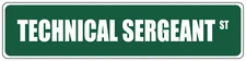 Green Aluminum Weatherproof Road Street Signs Technical Sergeant Home Decor Wall