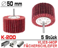 5 x Schleifmop Vlies Mop Polierer Lamellen Walze Fächer Schleifer Ø 50mm / K 200