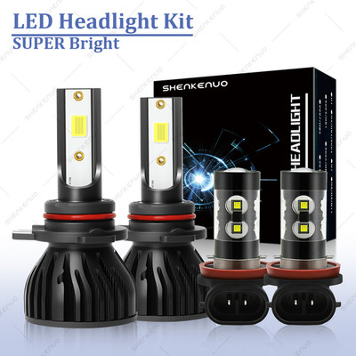 For Dodge Challenger 2015-2021 LED Headlight Bulbs Hi/lo Beam+Fog Light Kit 4Pcs