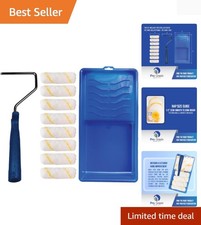 Mini Paint Roller Set - 10-Piece Kit with Microfiber Covers for Home Enhancement