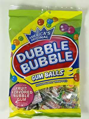Dubble Bubble Gum Balls Individually Wrapped Fruit Flavor Bubble Gum