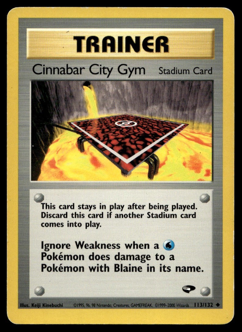 Cinnabar City Gym 113/132 Pokemon Card Gym Challenge Uncommon Trainer LP I16
