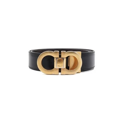 Salvatore Ferragamo Double Gancini Logo Reversible Belt AA66453 158848014 [P] - Photo 1/4