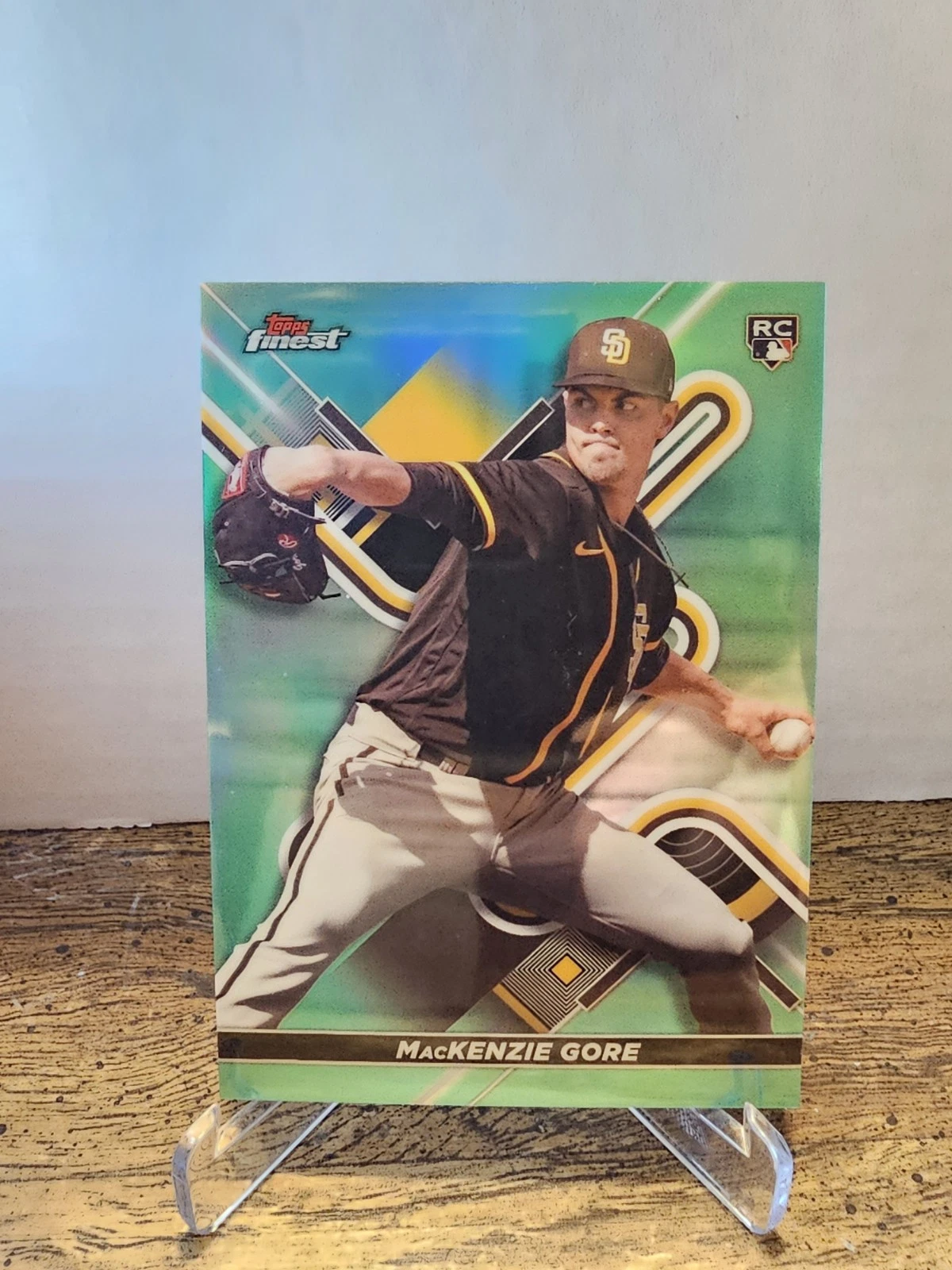 2022 Topps Finest Aqua Refractor SP /199 Mackenzie Gore #22 Rookie RC Padres