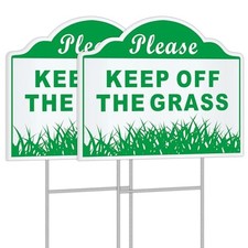 2 Pack Please Keep Off The Grass Signs, 12" x 9" Stay Off Dont Walk On Lawn Y...