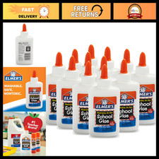Non-Toxic Liquid School Glue - Washable Craft Slime Supplies, 12 Pack, 4 oz
